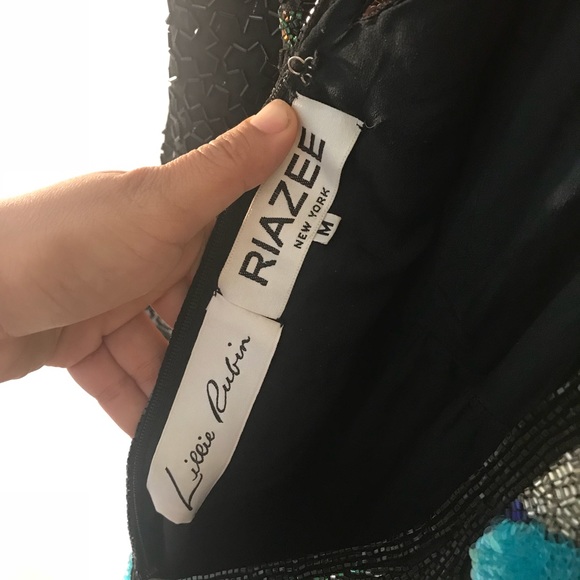 Vintage 80,s Riazee Lillie Rubin Silk Dress - Picture 8 of 8